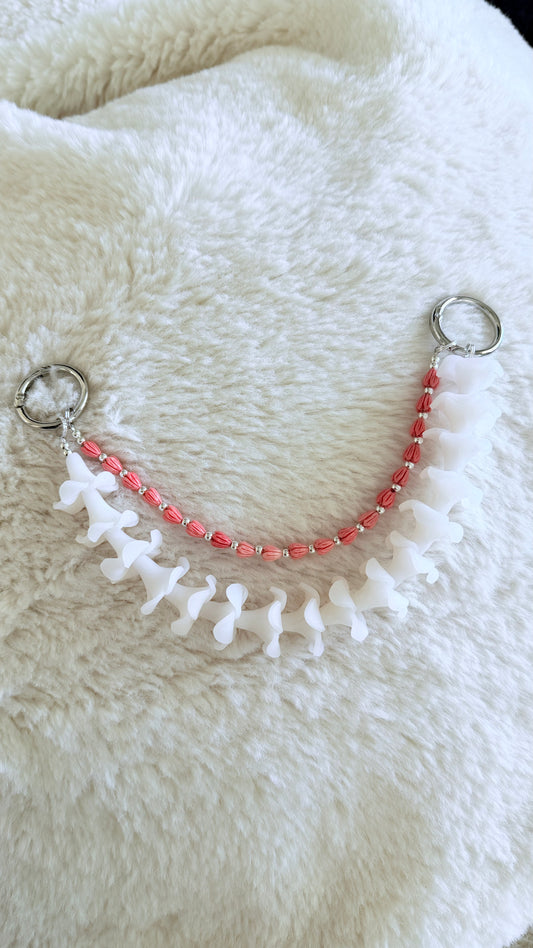 Mahalo Double Lei Drape - Coconut Cream x Coral Pink