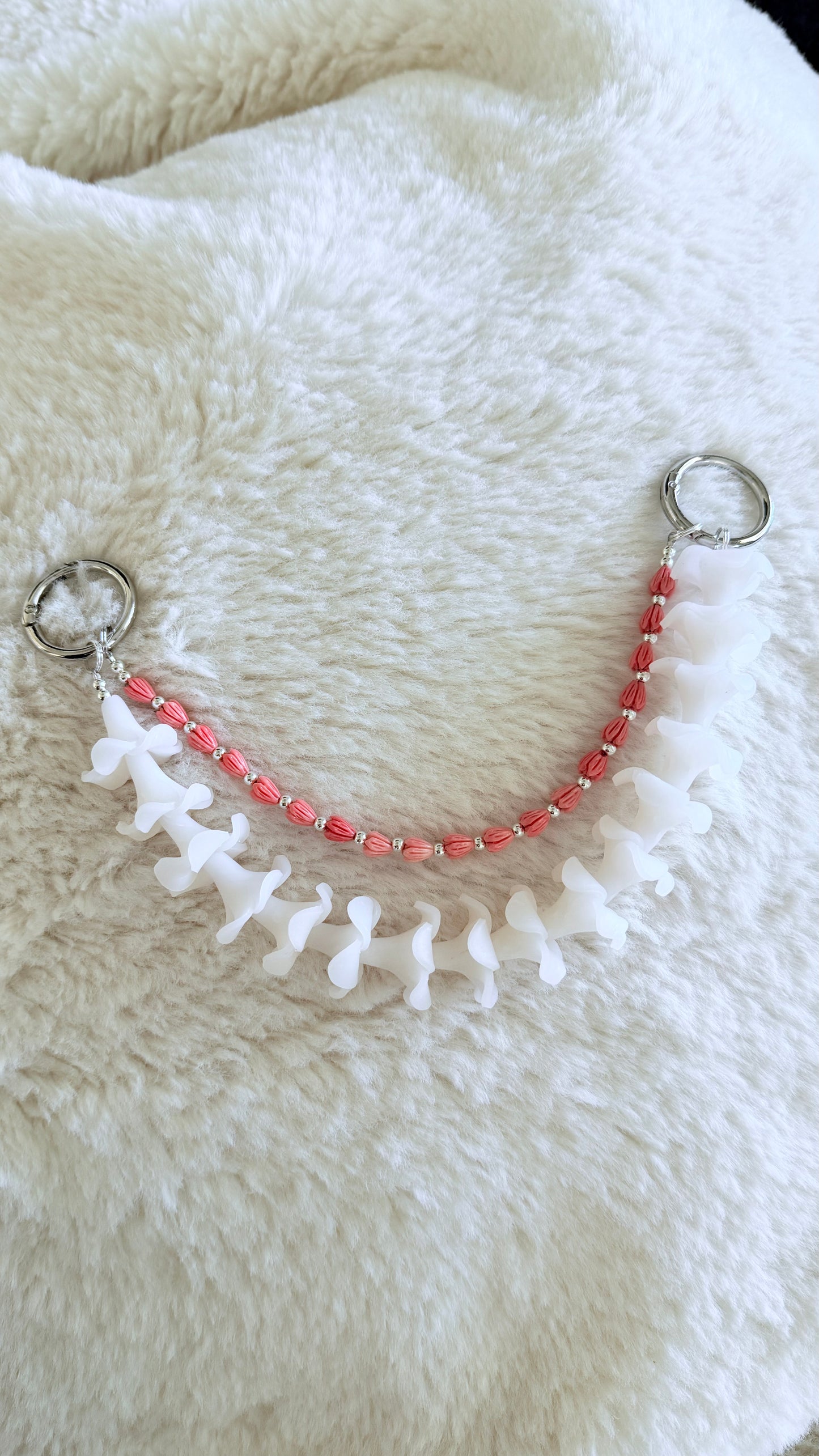 Mahalo Double Lei Drape - Coconut Cream x Coral Pink